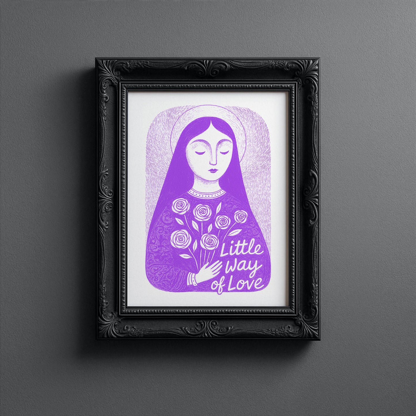 St Therese of Lisieux Art Print - Purple interior mockup 10 - p_5_ter_0006_Layer 4