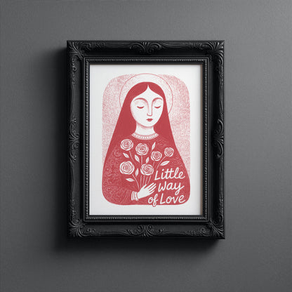 St Therese of Lisieux Art Print - Red interior mockup 11 - p_5_ter_0007_Layer 3