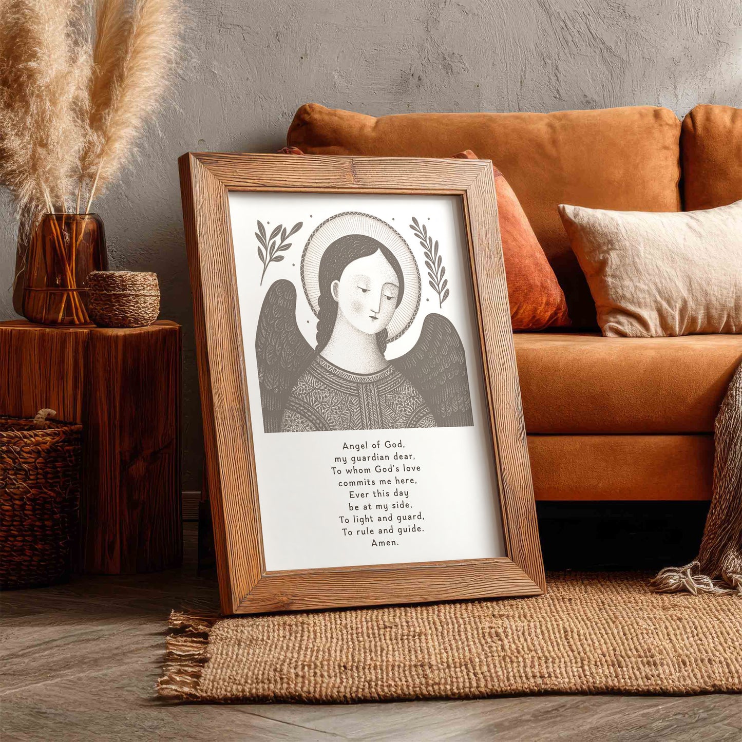 Guardian Angel for Boys Art Print - Brown interior mockup 10 - p_6_boy_0000_Layer 3