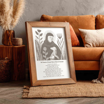 St Francis with Dog Art Print - Brown interior mockup 13 - p_6_franc_dog_0001_Layer 2