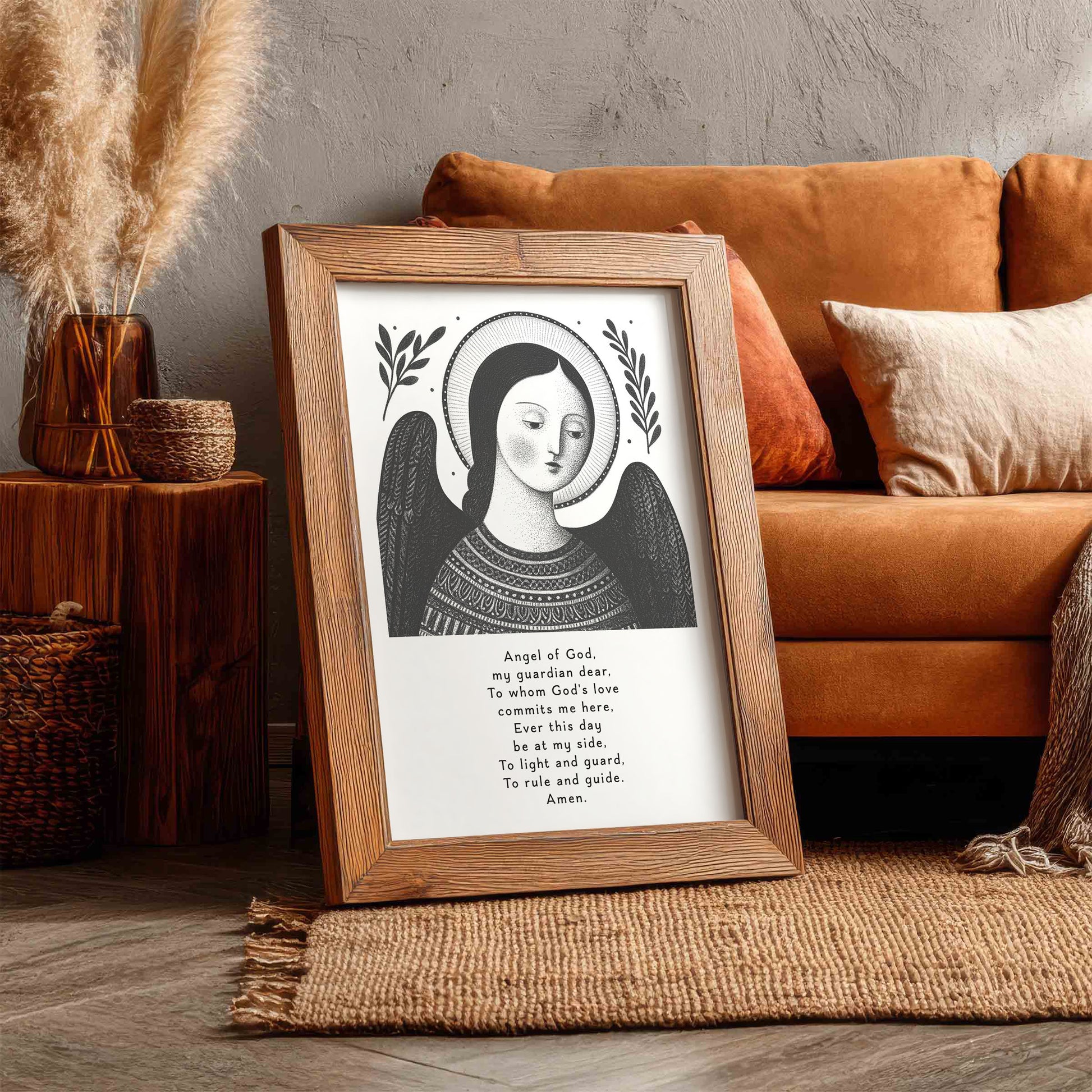 Guardian Angel for Girls Art Print - Black interior mockup 11 - p_6_girl_0000_Layer 3