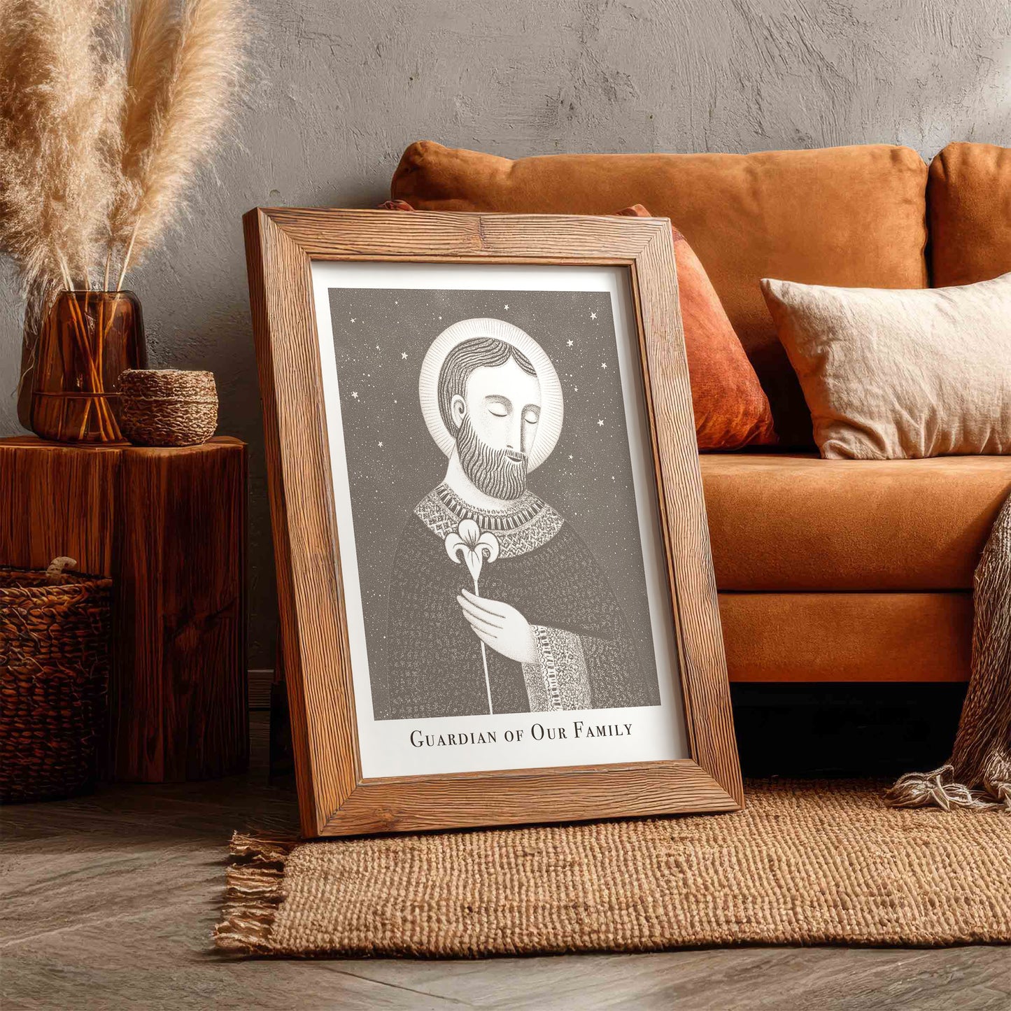 St Joseph Art Print - Brown interior mockup 10 - p_6_jos_0001_Layer 2