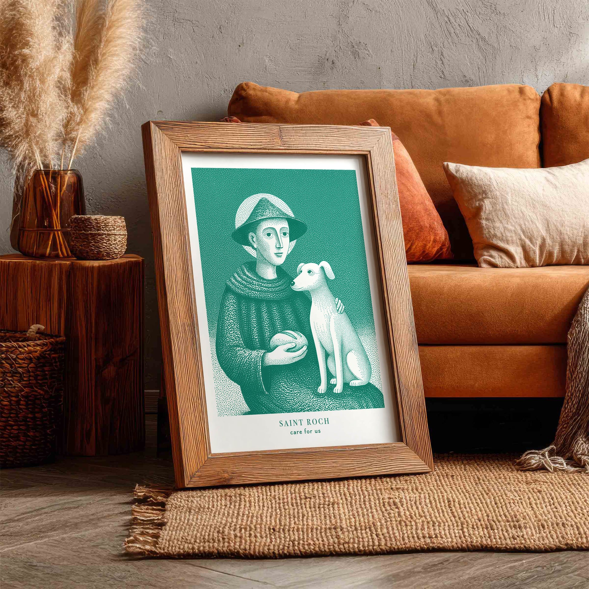 St Roch Art Print - Teal interior mockup 06 - p_6_rustic_0002_Layer 3