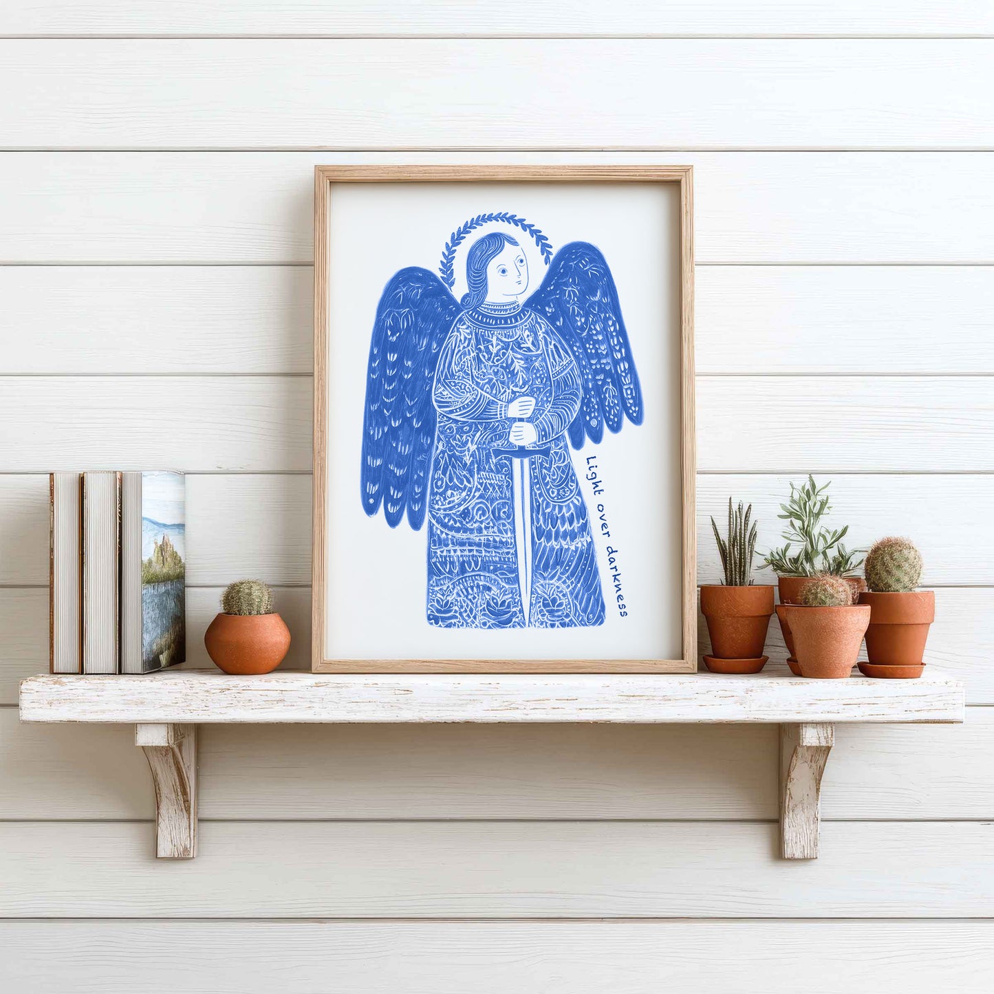 St Michael the Archangel Art Print - Blue interior mockup 11 - p_7_am_0000_Layer 5