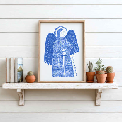 St Michael the Archangel Art Print - Blue interior mockup 11 - p_7_am_0000_Layer 5
