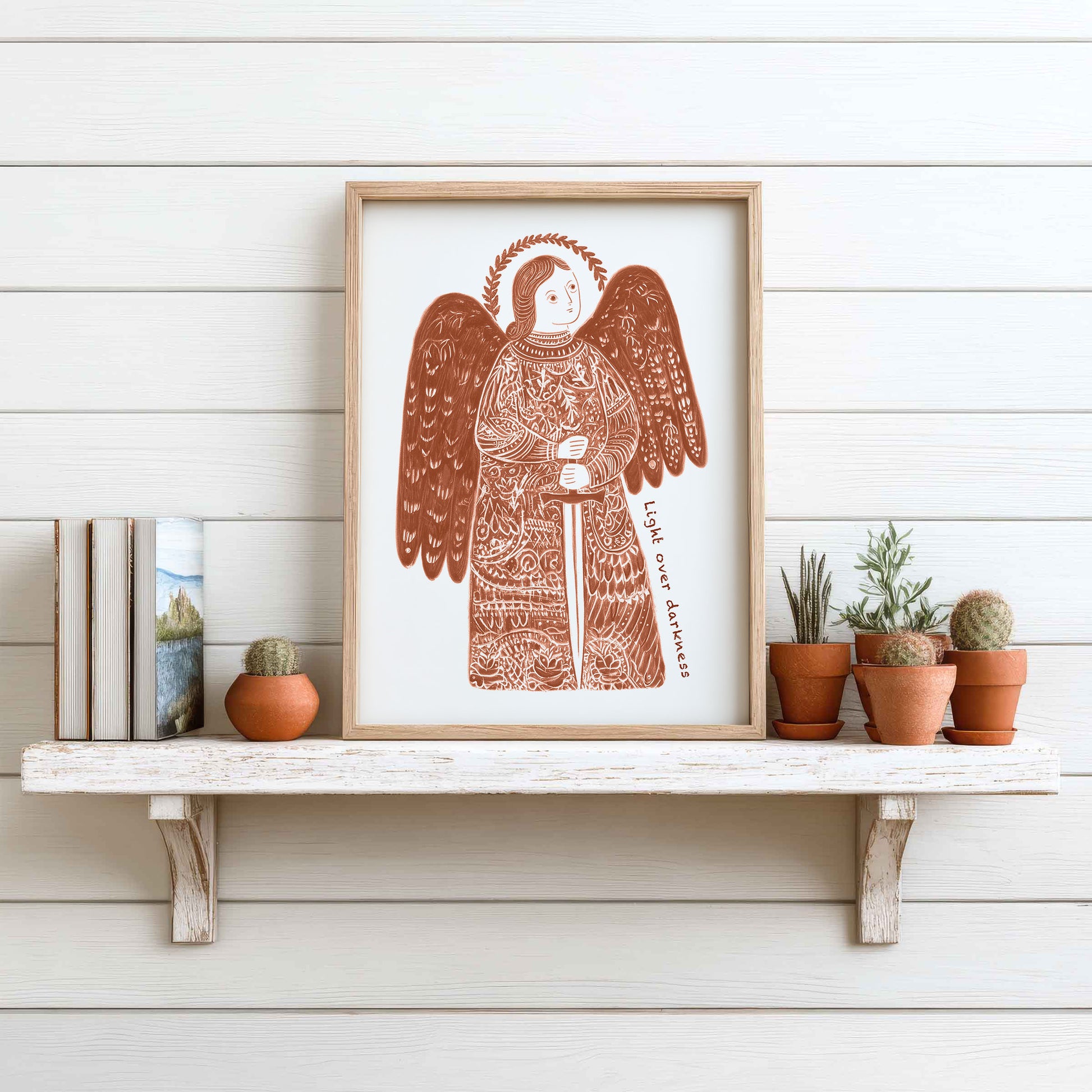 St Michael the Archangel Art Print - Terracotta interior mockup 09 - p_7_am_0004_Layer 1