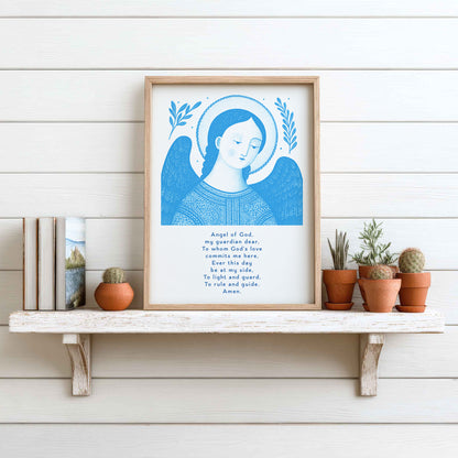 Guardian Angel for Boys Art Print - Deep Blue interior mockup 11 - p_7_boy_0001_Layer 4