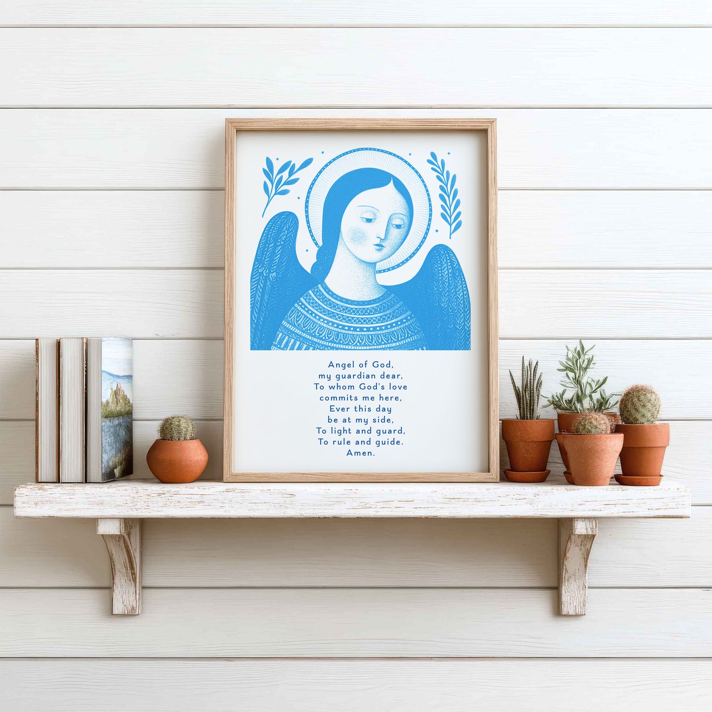 Guardian Angel for Girls Art Print - Deep Blue interior mockup 11 - p_7_girl_0001_Layer 4