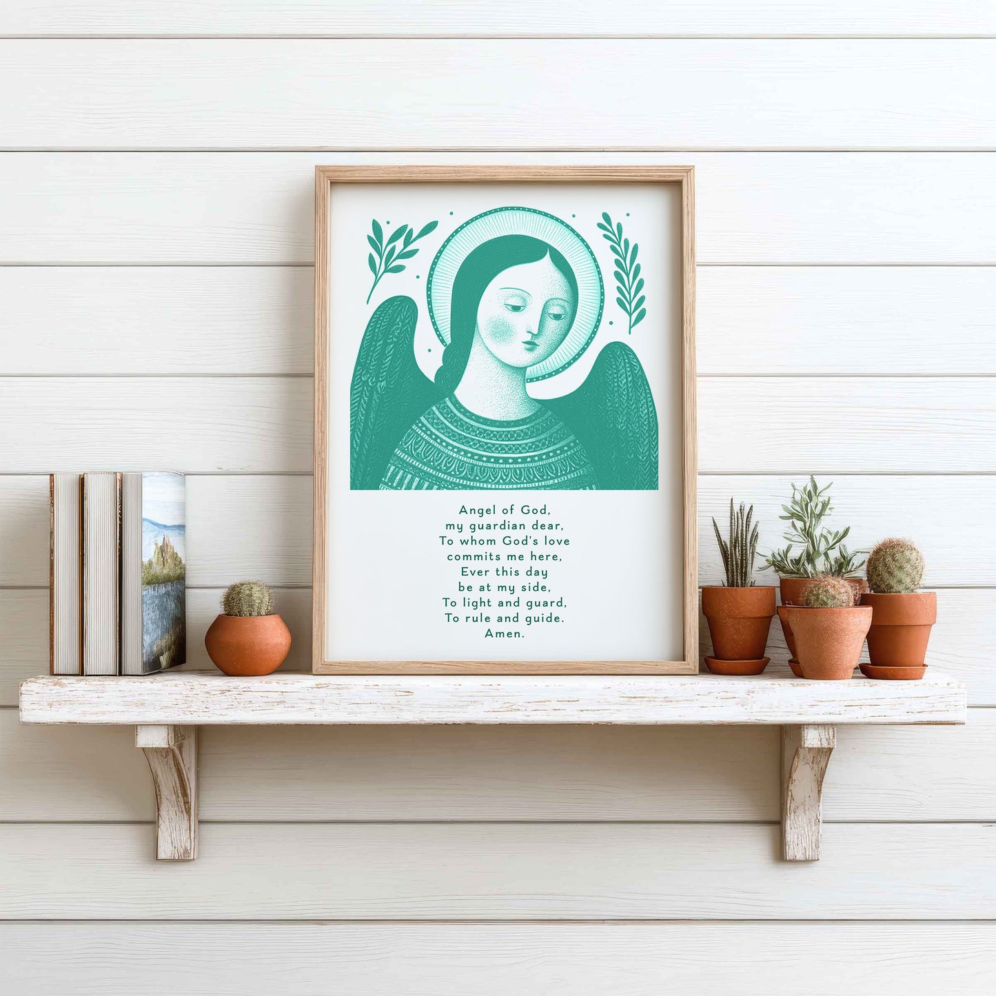 Guardian Angel for Girls Art Print - Teal interior mockup 12 - p_7_girl_0003_Layer 2