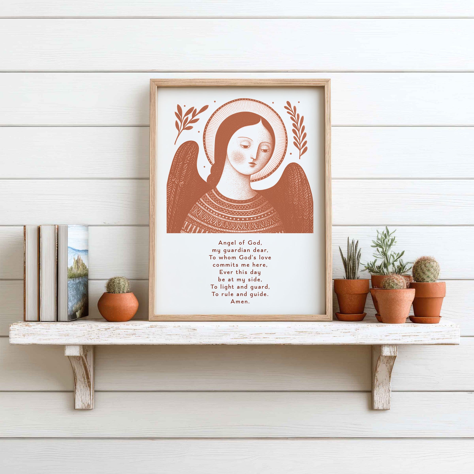 Guardian Angel for Girls Art Print - Terracotta interior mockup 09 - p_7_girl_0004_Layer 1