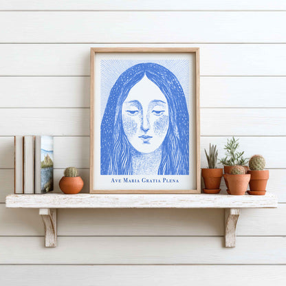 Virgin Mary Art Print - Blue interior mockup 13 - p_7_maria_0000_Layer 5