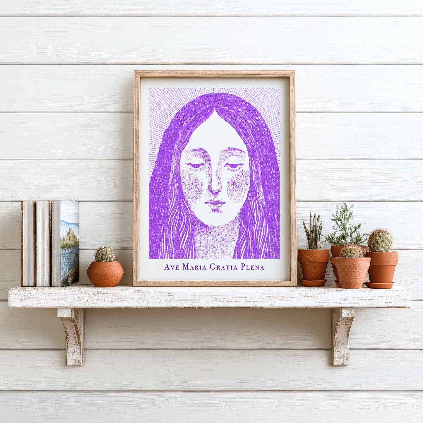 Virgin Mary Art Print - Purple interior mockup 11 - p_7_maria_0002_Layer 3