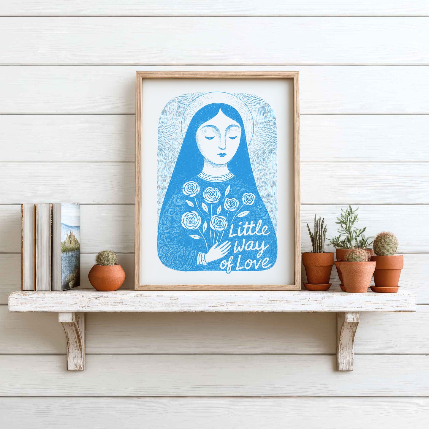 St Therese of Lisieux Art Print - Deep Blue interior mockup 11 - p_7_ter_0002_Layer 3