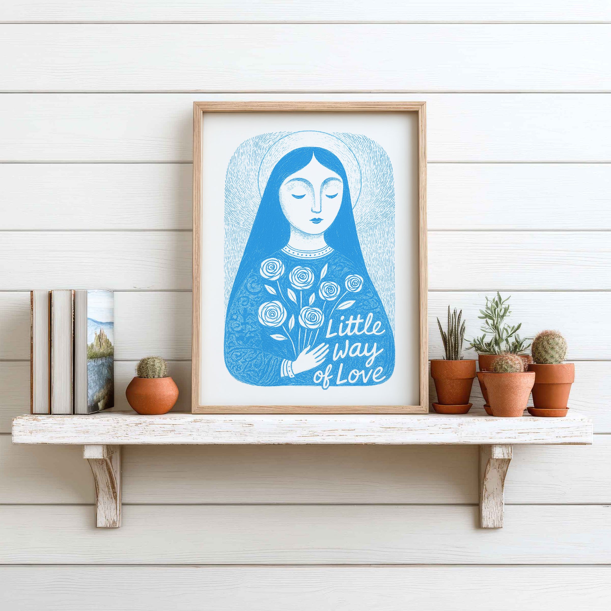 St Therese of Lisieux Art Print - Deep Blue interior mockup 11 - p_7_ter_0002_Layer 3