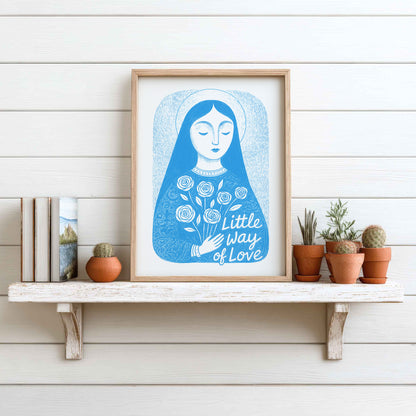 St Therese of Lisieux Art Print - Deep Blue interior mockup 11 - p_7_ter_0002_Layer 3