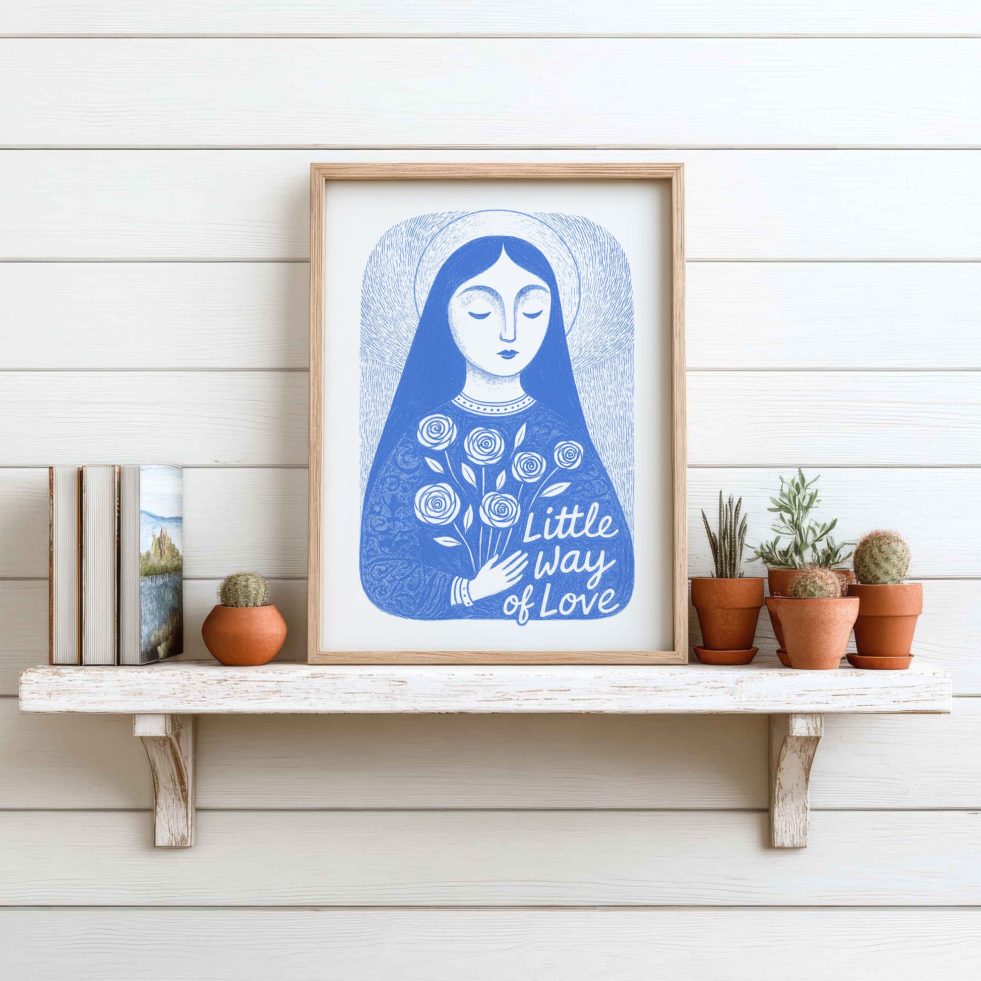 St Therese of Lisieux Art Print - Blue interior mockup 11 - p_7_ter_0004_Layer 1