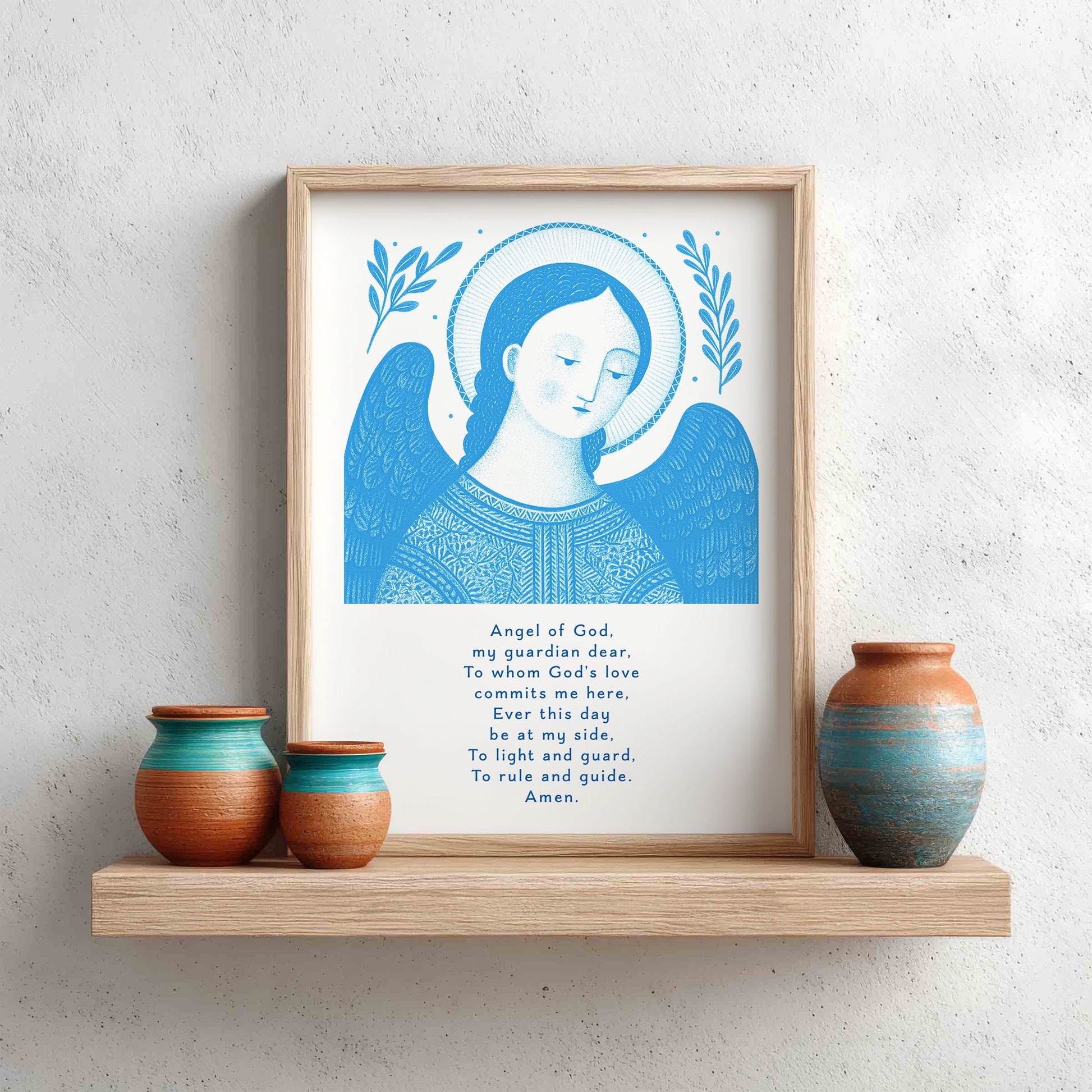 Guardian Angel for Boys Art Print - Deep Blue interior mockup 12 - p_8_boy_0000_Layer 4