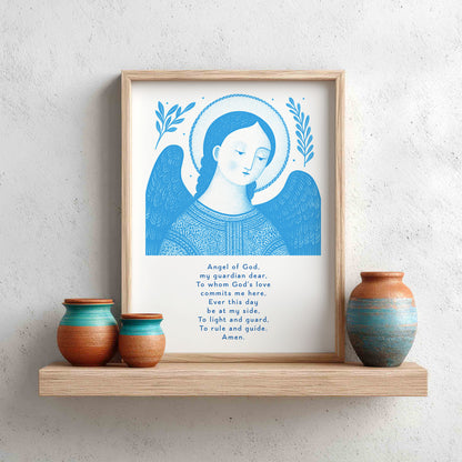 Guardian Angel for Boys Art Print - Deep Blue interior mockup 12 - p_8_boy_0000_Layer 4