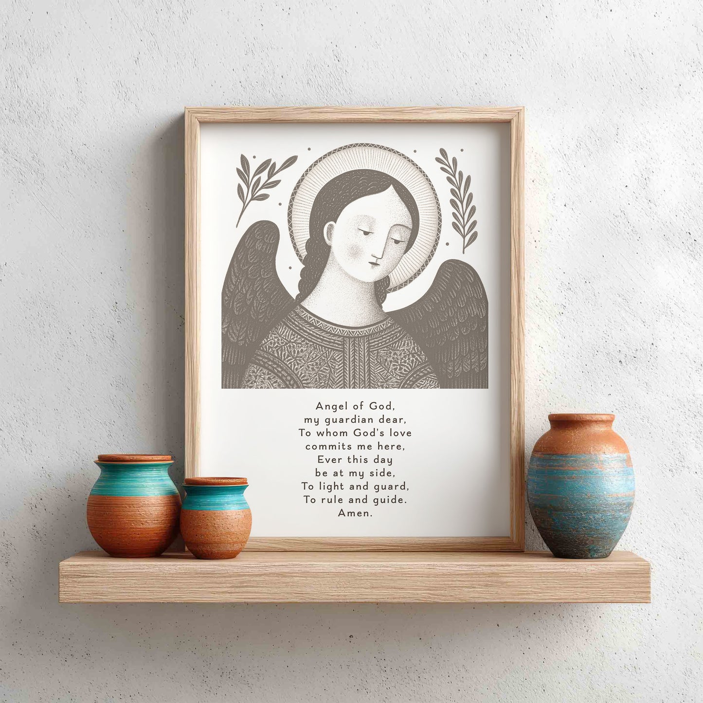 Guardian Angel for Boys Art Print - Brown interior mockup 11 - p_8_boy_0001_Layer 3