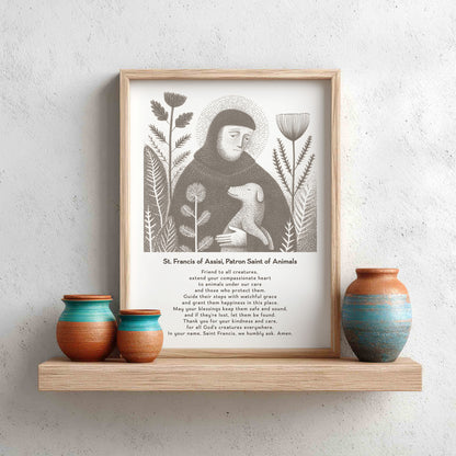 St Francis with Dog Art Print - Brown interior mockup 14 - p_8_franc_dog_0003_Layer 1