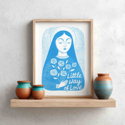 St Therese of Lisieux Art Print - Deep Blue interior mockup 12 - p_8_ter_0001_Layer 3