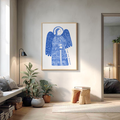 St Michael the Archangel Art Print - Blue interior mockup 12 - p_9_am_0001_Layer 9