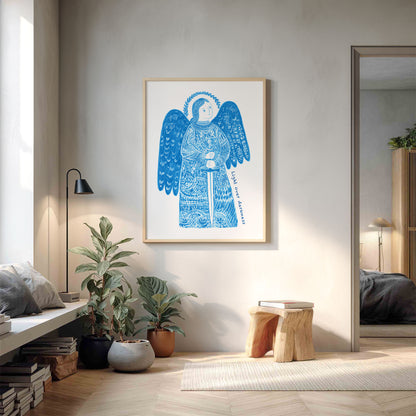 St Michael the Archangel Art Print - Deep Blue interior mockup 13 - p_9_am_0002_Layer 8