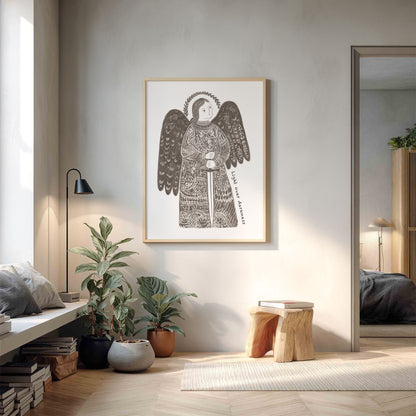 St Michael the Archangel Art Print - Brown interior mockup 12 - p_9_am_0003_Layer 6