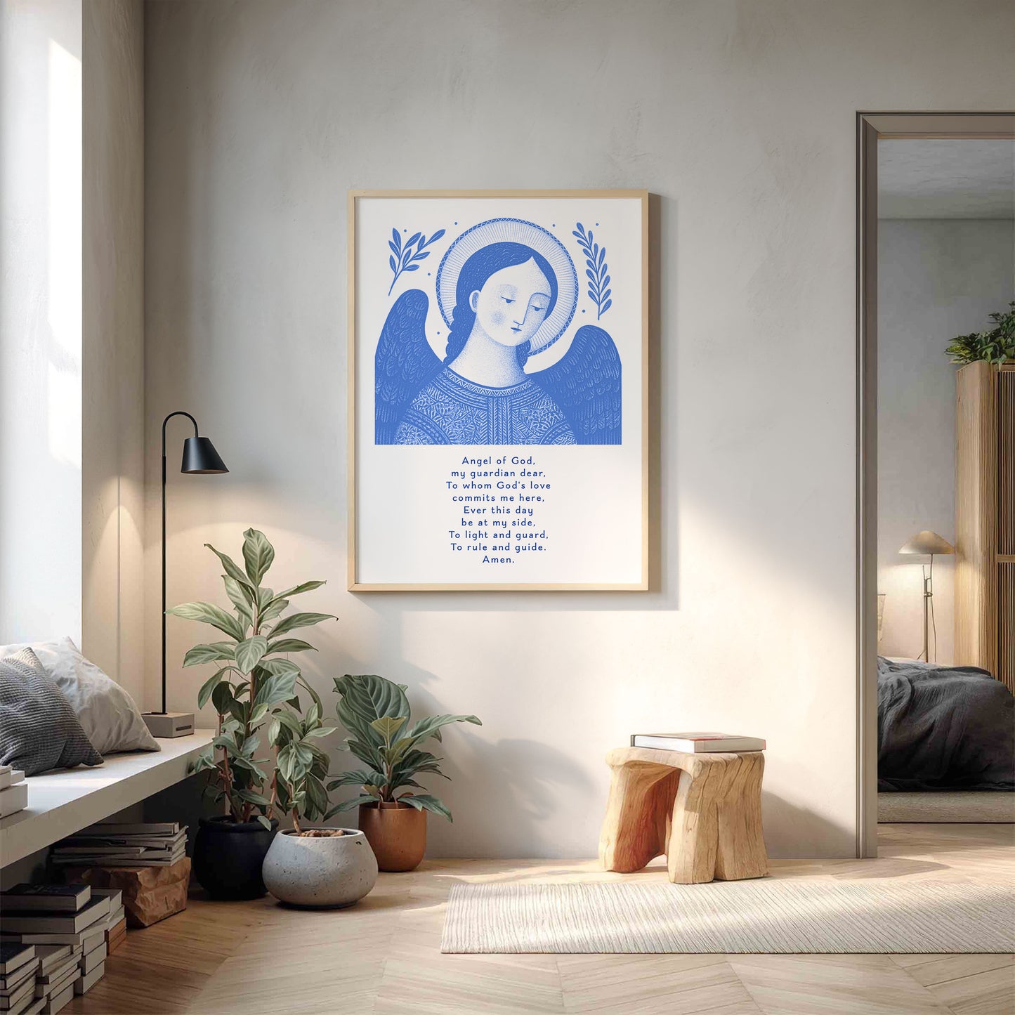 Guardian Angel for Boys Art Print - Blue interior mockup 12 - p_9_boy_0002_Layer 8