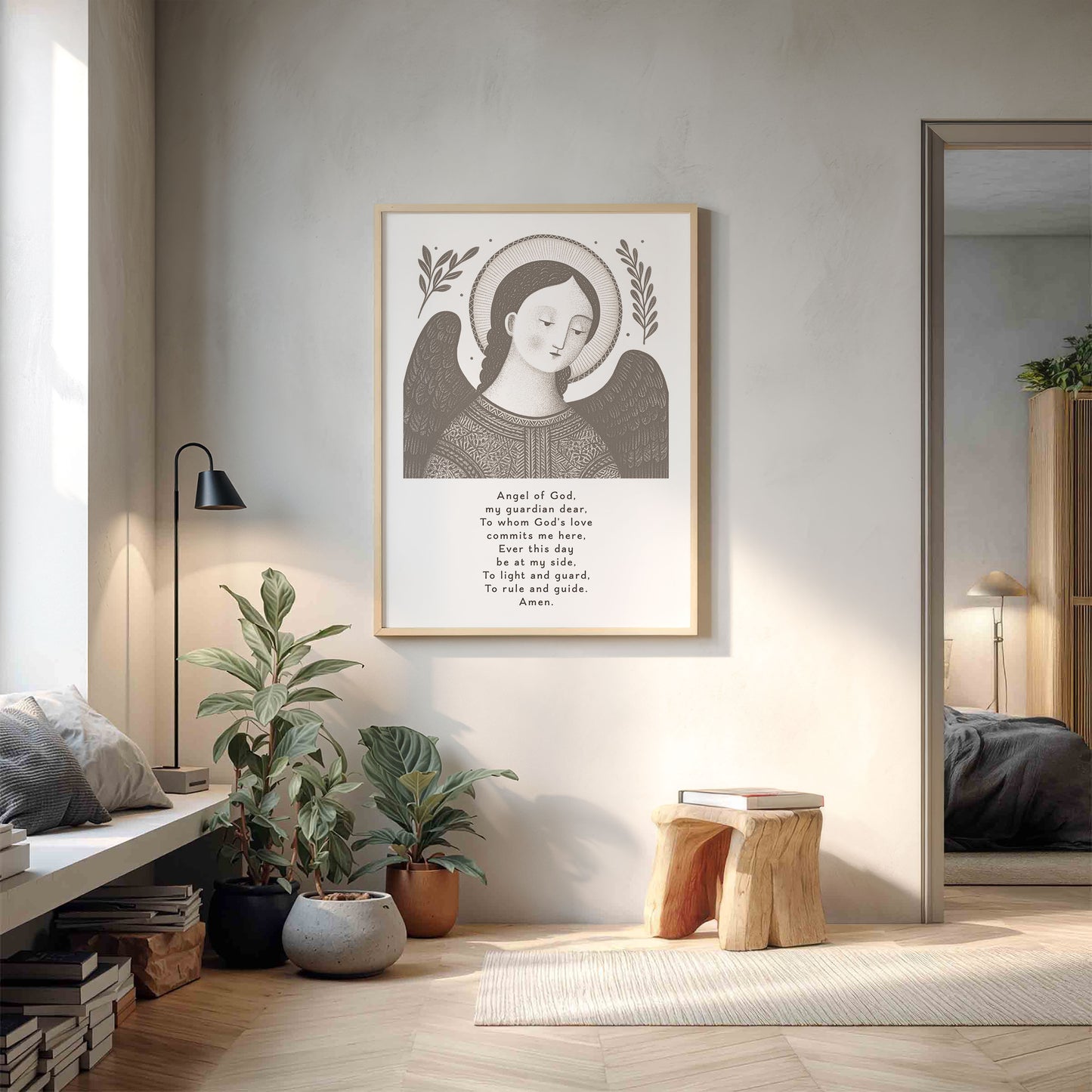 Guardian Angel for Boys Art Print - Brown interior mockup 12 - p_9_boy_0004_Layer 6