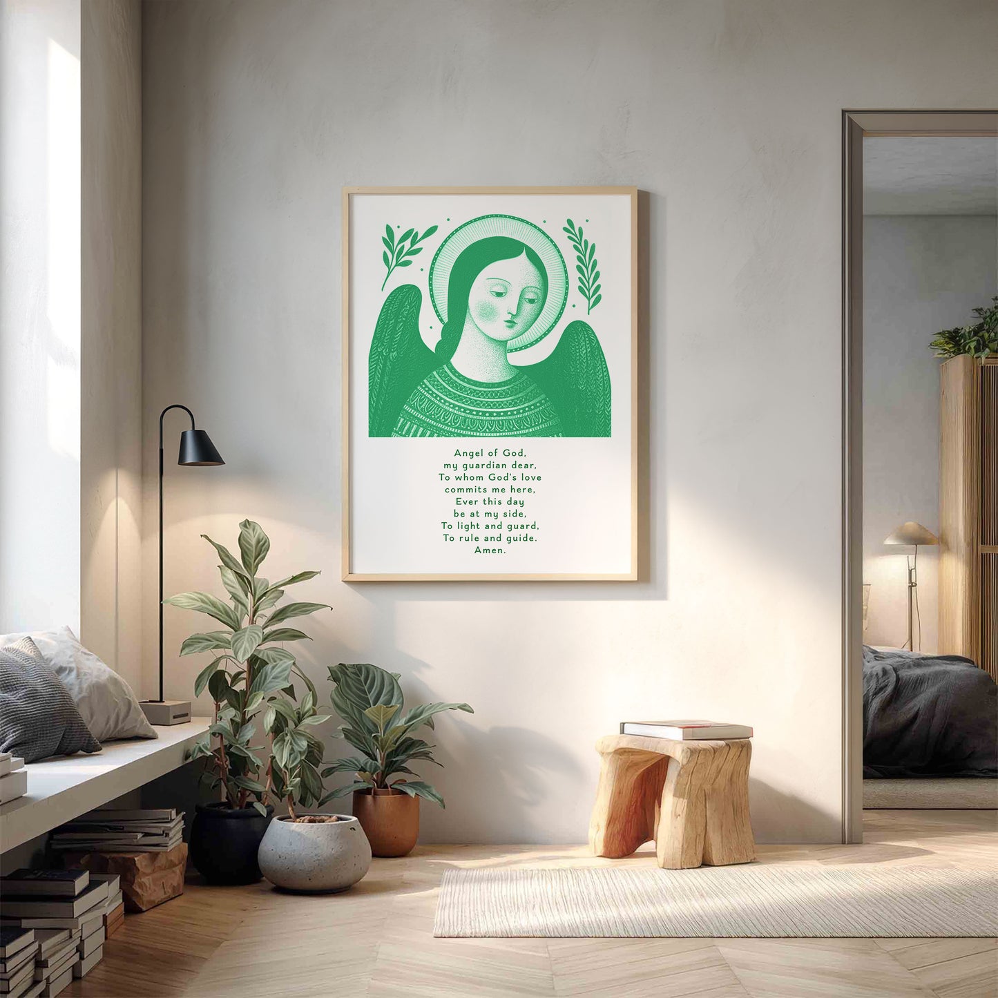 Guardian Angel for Girls Art Print - Green interior mockup 11 - p_9_girl_0004_Layer 6