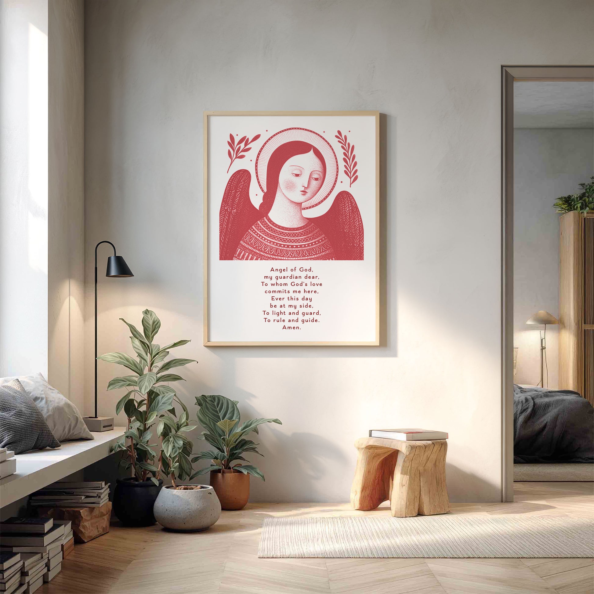 Guardian Angel for Girls Art Print - Red interior mockup 12 - p_9_girl_0006_Layer 3