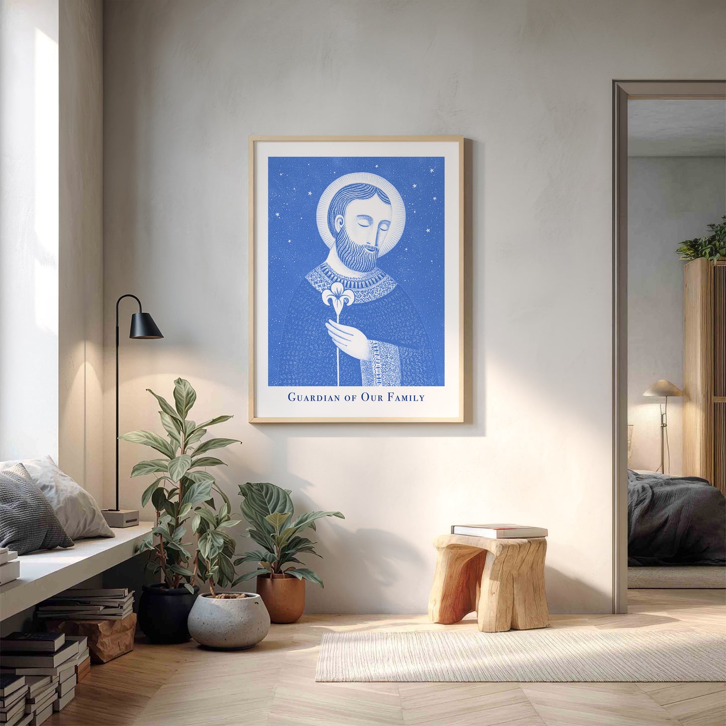 St Joseph Art Print - Blue interior mockup 12 - p_9_jos_0002_Layer 7