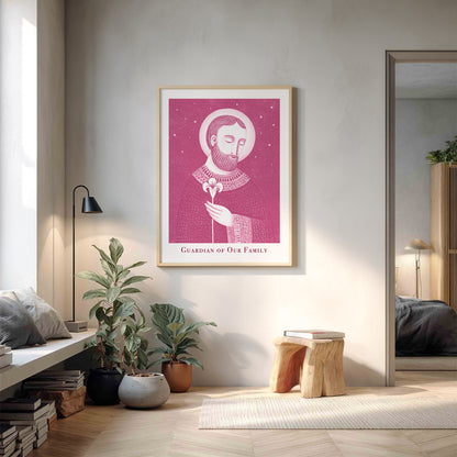 St Joseph Art Print - Pink interior mockup 11 - p_9_jos_0004_Layer 5