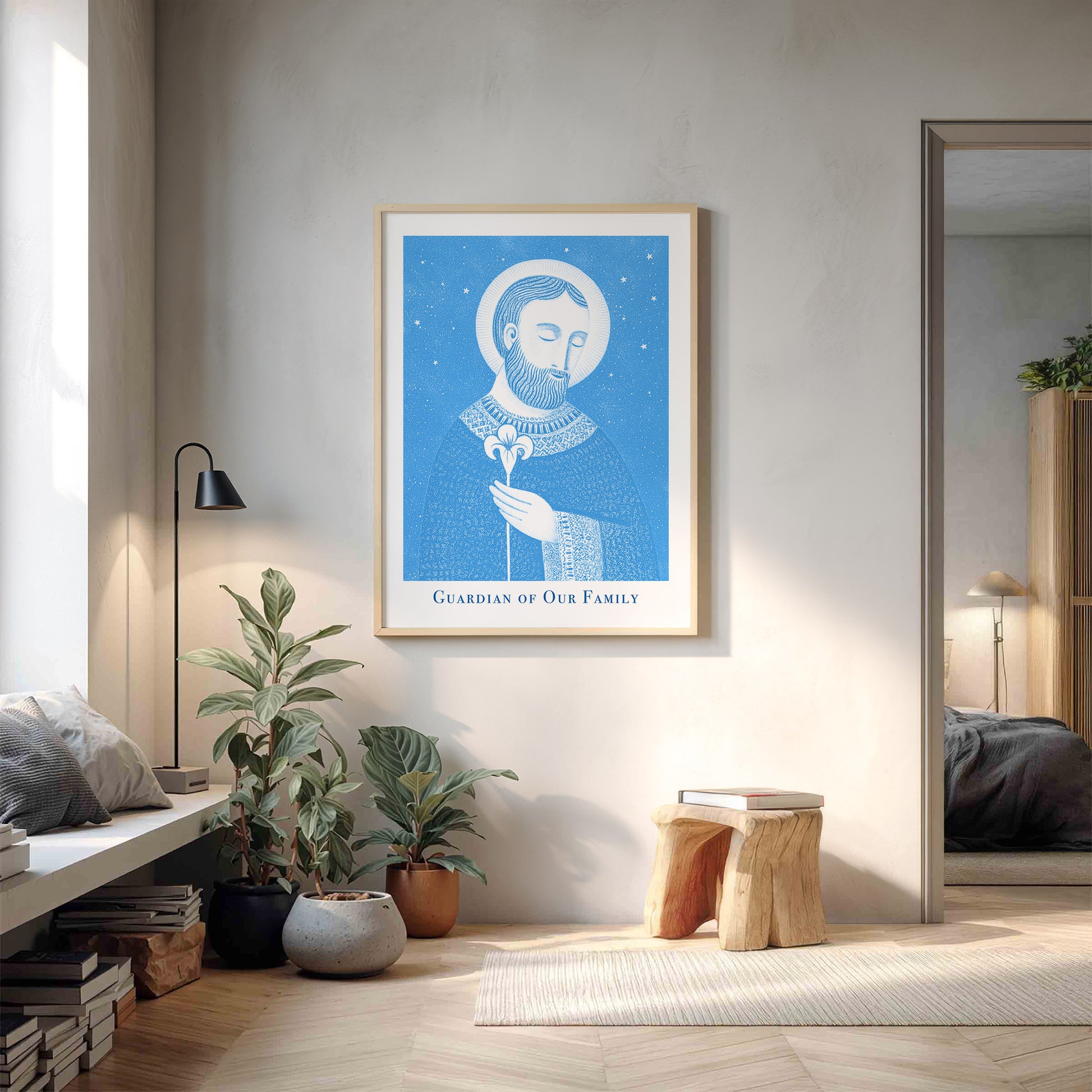 St Joseph Art Print - Deep Blue interior mockup 13 - p_9_jos_0005_Layer 4