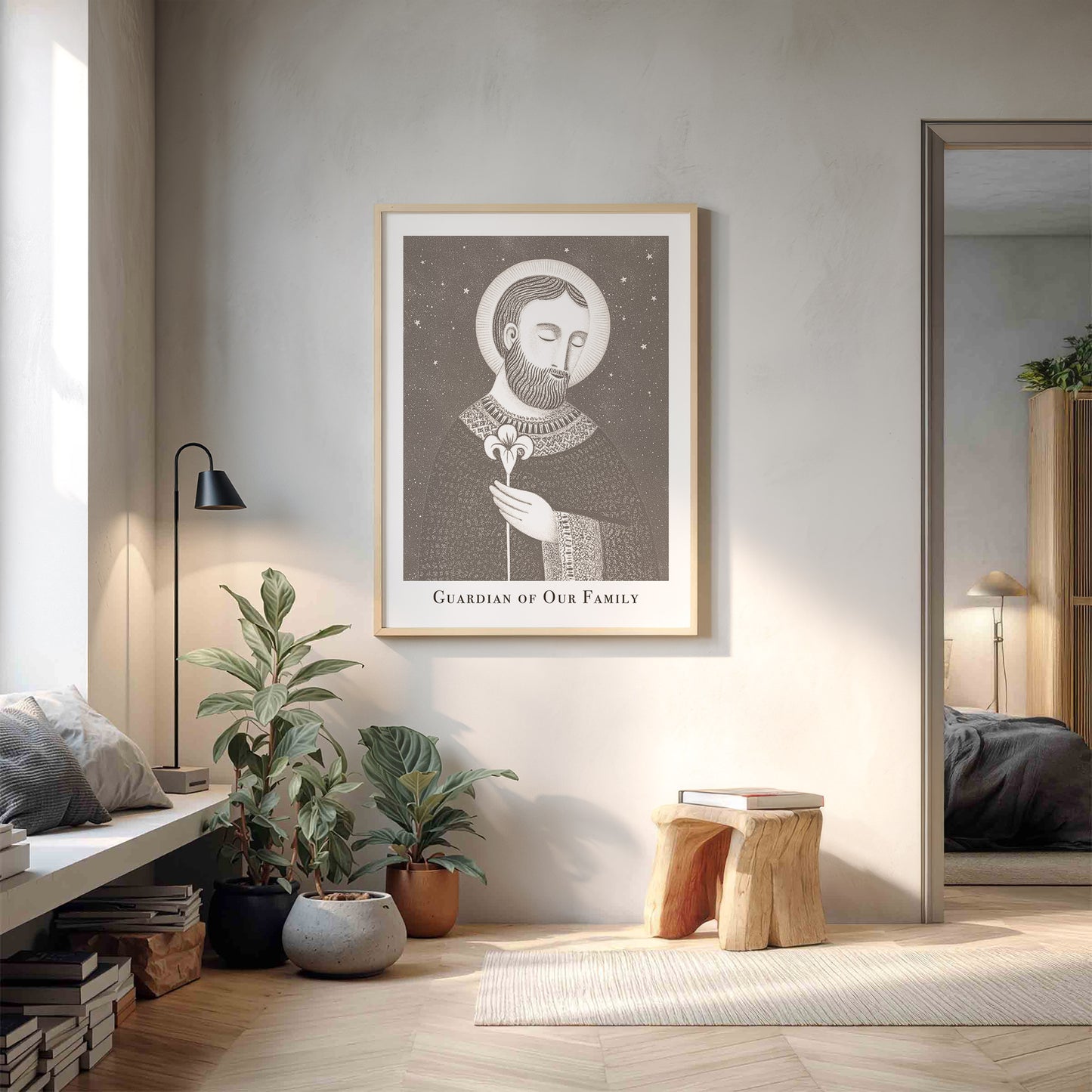 St Joseph Art Print - Brown interior mockup 12 - p_9_jos_0006_Layer 3