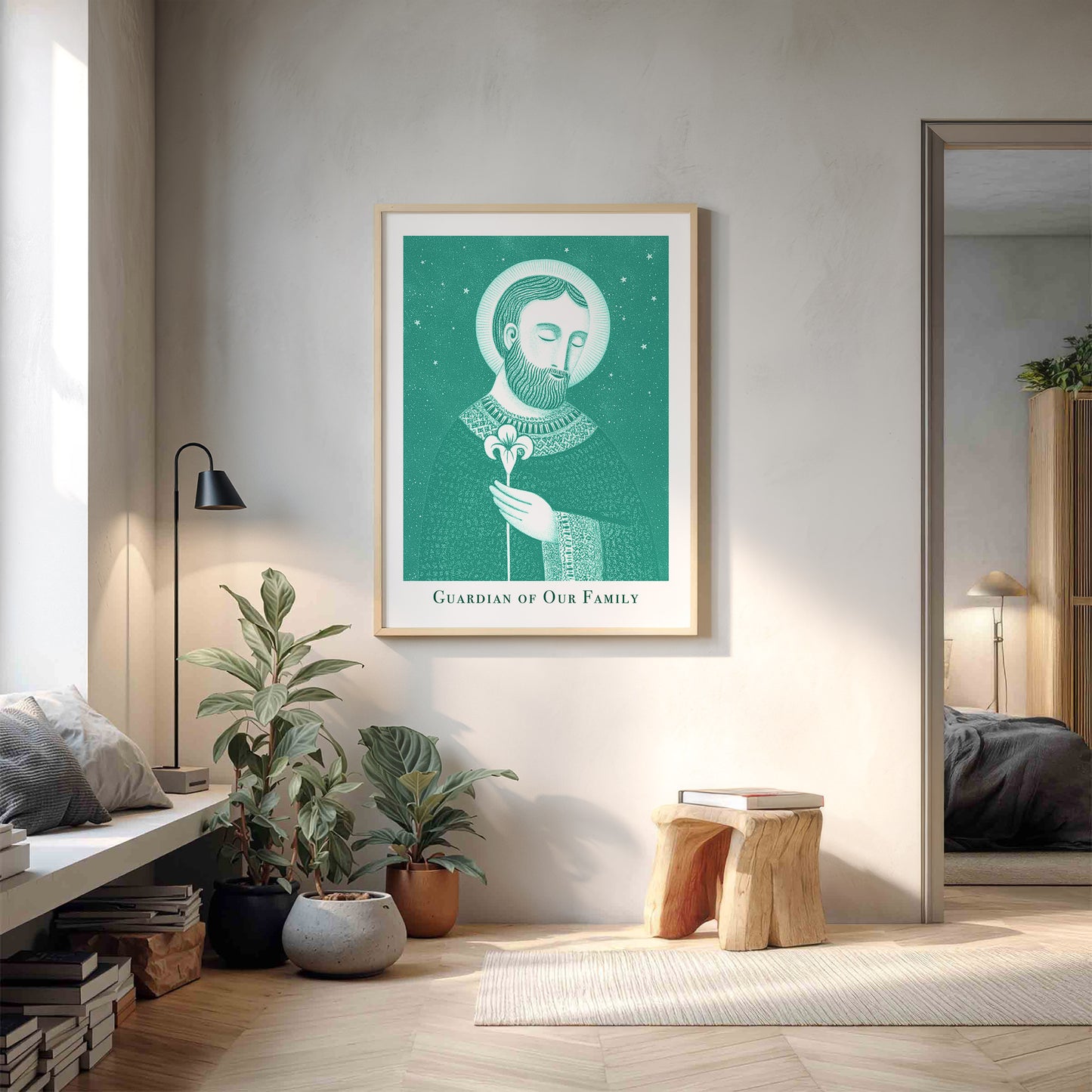 St Joseph Art Print - Teal interior mockup 14 - p_9_jos_0007_Layer 2
