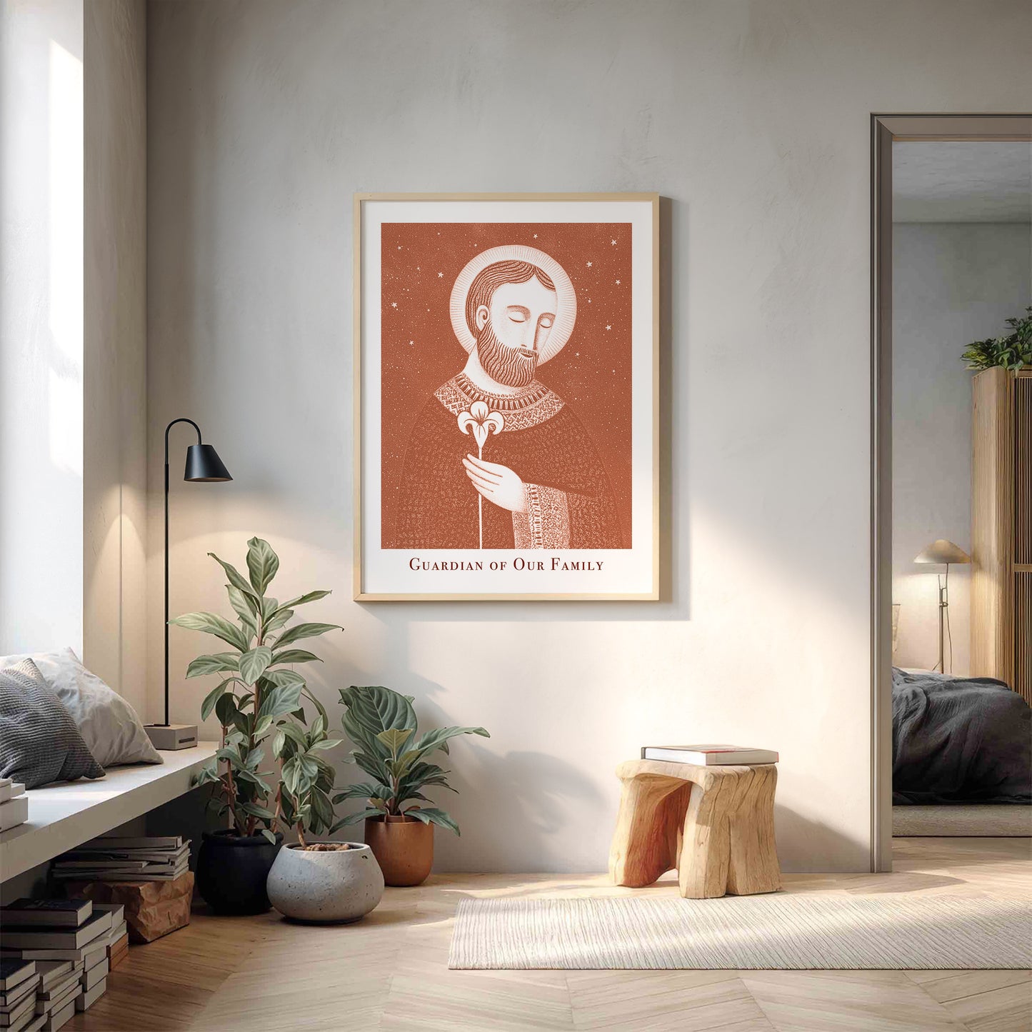 St Joseph Art Print - Terracotta interior mockup 11 - p_9_jos_0008_Layer 1