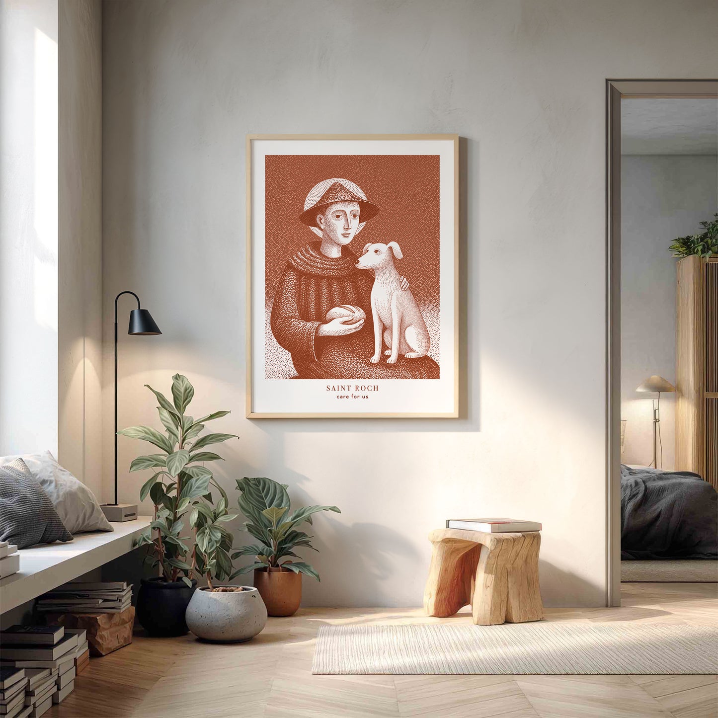 St Roch Art Print - Terracotta interior mockup 07 - p_9_liv_neutral_0001_Layer 1