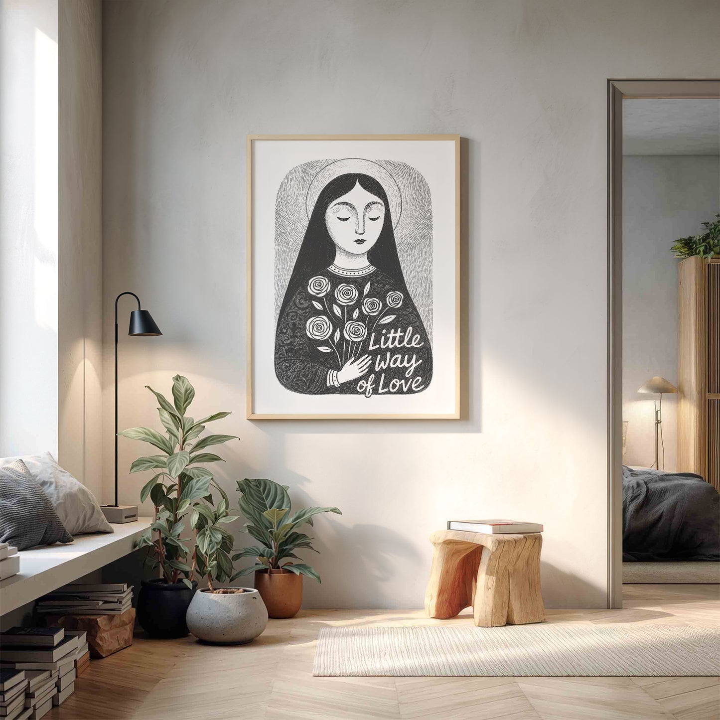 St Therese of Lisieux Art Print - Black interior mockup 13 - p_9_ter_0000_Layer 9