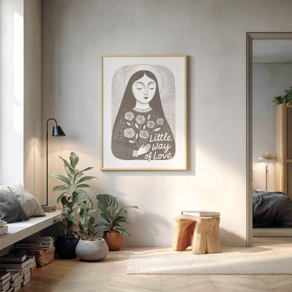 St Therese of Lisieux Art Print - Brown interior mockup 12 - p_9_ter_0003_Layer 6